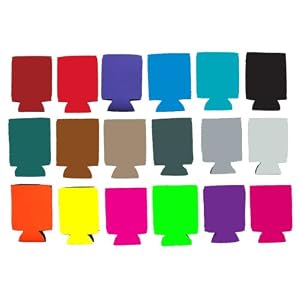 Can Koozies for 12 oz. Beer or Soda Cans – Set of 12 – Choose from many different colors! Get 12 different colors, great for parties, each guest can identify their drink with a different color. Or get 4 red, 4 yellow, 4 black, whatever you want. Please Email color choices after you buy