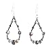 Earrings - E306 - Bugle Beads, Fire Polished Glass Beads & Freshwater Pearls - Oval Loop ~ Purple Gray