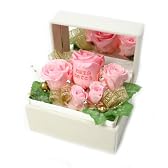 メッセージローズ (Preserved Rose) ローズホワイトミラーボックス Large~キング&クィーン~ピンク 【お誕生日おめでとう】 22262