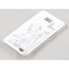 Tinxi Harte Schutz H�lle f�r Samsung Galaxy S2 I9100 Wei� Und Silber Schmetterling Blumen Muster R�ck Schale Cover
