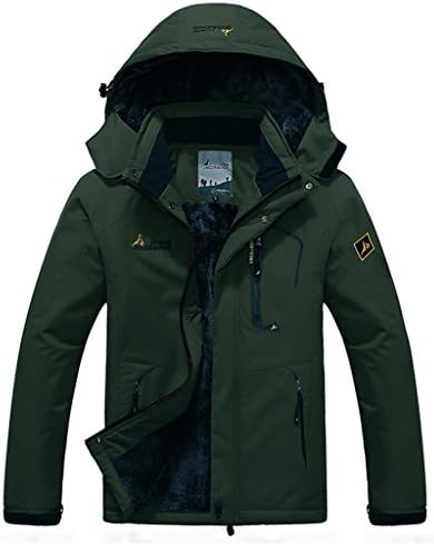 Hotly Couple Thickened Mountain Jacket Windproof Ski Jacket(Army Green(Men),US L/Asian 3XL)