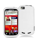 White Rubberized Snap-On Hard Skin Case Cover for Motorola Cliq 2 MB611 Pho ....