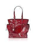 Francesco Biasia Renee - Croc Stamped Calf Leather Tote Bag Berry