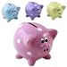 Pink 4"H Polka Dots Ceramic Piggy Bank Money Saving Toy