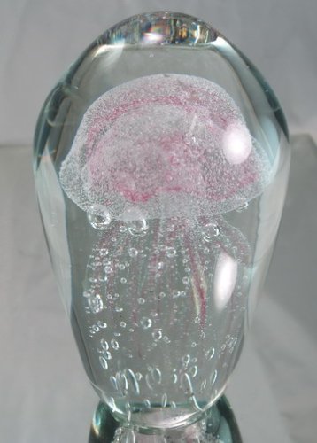 Murano Handcraft Huge Pink Jellyfish in Glass Art Sculpture