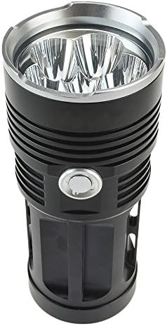 JZshop 9000 Lumens Ultra Bright T6 CREE XM-L 6 LEDs Aluminum Flashlight Power by 4 x 18650 batteries (not included) [Energy Class A+] Black