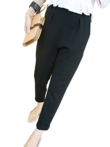 【ARINCO】 オフィス スタイル クロップド パンツ レディース ブラック M L XL 2XL 3XL 4XL 5XL 6XL