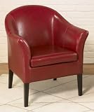 1404 Club Chair in Red Leather - Armen Living - LCMC001CLRE