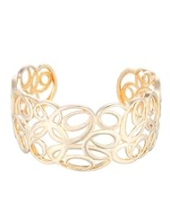 18k Gold Over Sterling Silver Swirling Cuff Bracelet