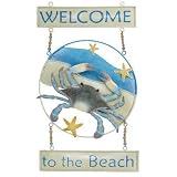 Blue Crab Welcome Sign-Welcome to the Beach Home front Door Decor wall plaque patio patio decoration