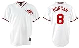 Joe Morgan Cincinnati Reds MLB Throwback Tackle Twill Felt Replica Baseball Jerseys By Majestic (M=40)