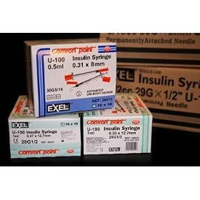 Exel Insulin Syringe .5cc x 28g x 1/2" Case of 500