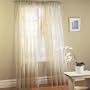 Sheer Ivory Voile Window Panel Coverings - Set of 2 Rod Pocket Window Treatments