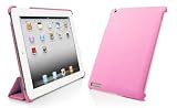 Bear Motion ® 100% Genuine Leather Back Cover (Smart Cover compatible) for iPad 2 - Smart Cover Companion - Real Leather - Pink