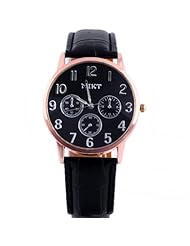 Lumramus Womens Quartz 3 Little Decor Dial Wrist Watch Black Band And Black Face