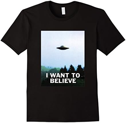 Men's UFO T-Shirts - I Want To Believe Alien UFO Tee 3XL Black