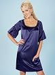 Necessary Objects Navy Satin Bubble Sleeve Dress