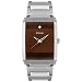 Fossil Men's Rectangular Stainless Steel Brown Dial Watch #FS4336