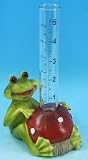 Decorative Frog with Mushroom Garden Rain Gauge