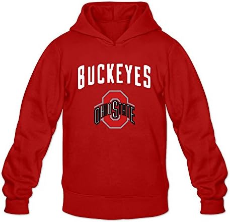 HLING Men's NCAA Osu Ohio State Buckeyes Pullover Sweatshirt Hoodie Red L