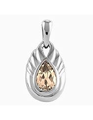 14K White Gold Pear Cut Golden Topaz Pendant -- LIFETIME WARRANTY