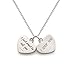 ALOV Sterling Silver I just want to tell you... I love you Double Hearts Necklace, 45cm