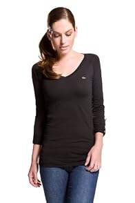 Long Sleeve Stretch Jersey V-neck T-shirt With Snaps At Sleeve