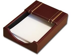 Burgundy Leather Gold Stripped 4 x 6 Memo Holder