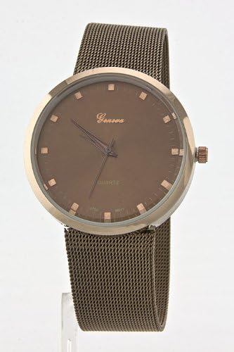 LAUREN SPADE Thick Glass Mesh Band Watch (Copper)