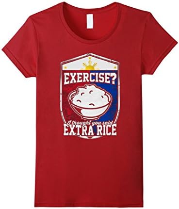 Exercise I Thought You Said Extra Rice T Shirts - Female Medium - Cranberry