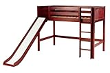 Maxtrix Twin Mid Loft Bed w. Straight Ladder and Slide