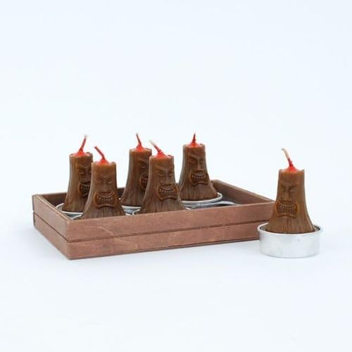 TIKI VOLCANO Tea Light Candles Set of 6 Hawaiian NEW