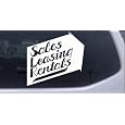 White 6in X 5.7in -- Sales Leasing Rentals Advertisement Decal Business Car 
