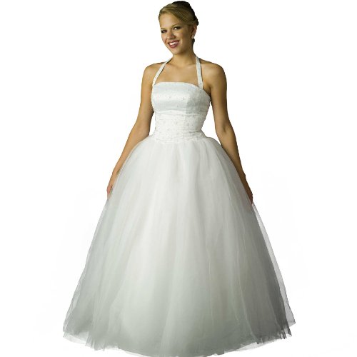 White Tulle Ball Gown - Informal Bridal Gown, Prom Dress by Sean Collection (B8026) White