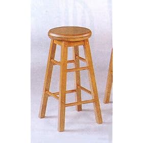 Oak Finish 24 inch Tall Swivel Bar Stool Pair 