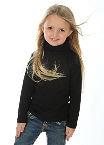 high5 Little Girls solid Color Turtleneck 100% Cotton Size 2 Black