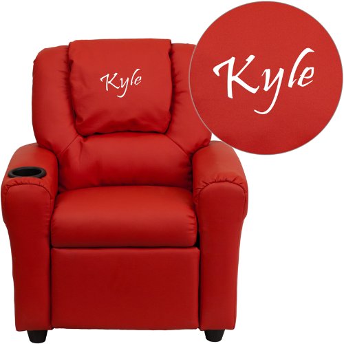 Personalized Kids Recliner Upholstery Type Color Vinyl Red
