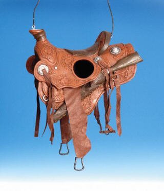 Childrens Toyshop  Outdoor Living : Saddle BIRD HOUSE Garden Western Bird Feeder Outdoors