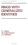 Rings with Generalized Identities (Chapman & Hall Pure and Applied Mathematics)