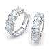 Bling Jewelry 925 Sterling Silver Hoop Huggie Earrings with Brilliant Cut CZ Stones Bling Jewelry 925 Sterling Silver Hoop Huggie Earrings with Brilliant Cut CZ Stones