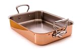 418231UFDLL. SL160  Mauviel Mheritage 150s 6117.30 11.8 by 8.6 Inch Rectangular Roasting Pan with Cast Stainless Steel Handle