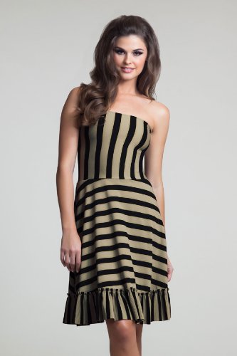 Betsey Johnson Date Night Dress/Skirt - Black/Tan - L