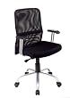 Screen Back Mesh Managers Chair With Arms and Aluminum Finish Base By Office Star
