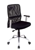 Screen Back Mesh Managers Chair With Arms and Aluminum Finish Base By Office Star