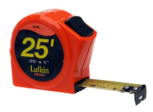 Lufkin HV1425 1-Inch x 25 Hi-Viz Orange Power Return Tape Measure