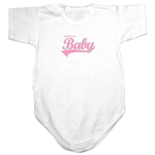 BABY BODYSUIT WHITE " LIBERIAN SCRIPT " LIBERIA 3 - 6 Months
