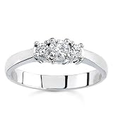 18k White Gold Three-Stone Diamond Ring (H/SI2, 1/4 ct. tw.)