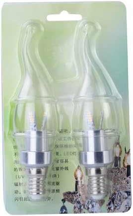Metro Shop 2 x E14 3W 360LM Warm White Light 110~240V Candle Lens Clear Lamp Energy Saving LED Bulb JW-LZ