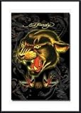 Panther 13 by Ed Hardy 22.00X34.00 Framed with Black Metal Frame