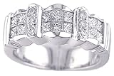 0.95Ct. 14K. White Gold Invisible, Pave Diamond Anniversary Ring